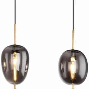 Globo Pendelleuchte Blacky I 4-flammig Metall Messingfarben matt Rauchfarben