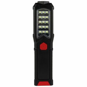 REV Ritter LED-Akku-Handlampe Torch mit Taschenlampe 400 lm 6.500 K Schwarz-Rot