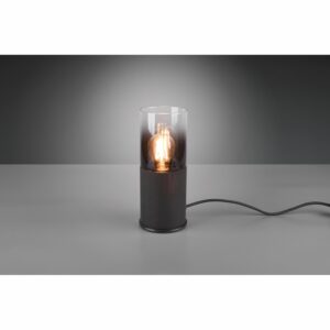 Schreibtischlampe Robin Schwarz matt 1-flammig Metall/Glas E27