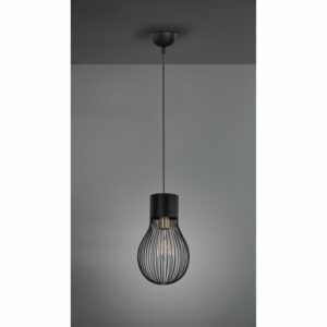 Deckenlampe Dave Schwarz matt 1-flammig E27 150 cm