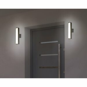 Näve LED-Wand-Außenleuchte Sauda 30 cm Weiß-Grau rund