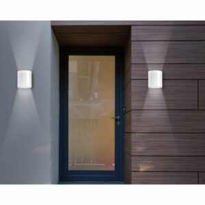 Näve LED-Wand-Außenleuchte Narbo 10 W Weiß rund