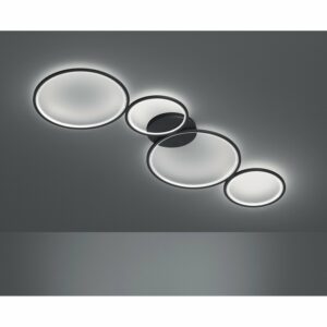 Trio LED-Deckenleuchte Rondo Schwarz matt