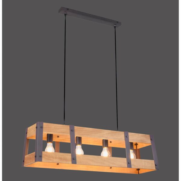 Pendelleuchte Crate 4-flammig Holz Natur