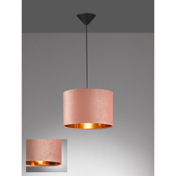 Fischer & Honsel Pendelleuchte Aura Rosé Samt Ø 30 cm