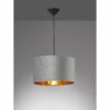 Fischer & Honsel Pendelleuchte Aura Grau Samt Ø 40 cm