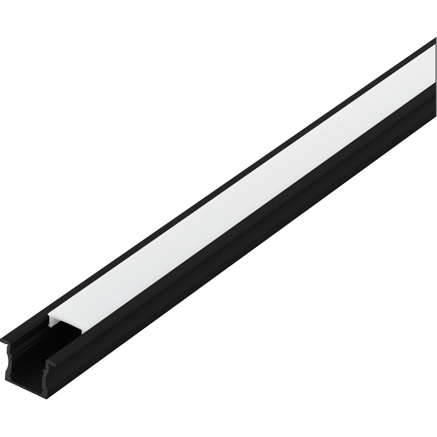 Eglo Alu LED-Einbauprofil Schwarz Diffuser Weiß Recessed Profil 2 Länge 2000 mm