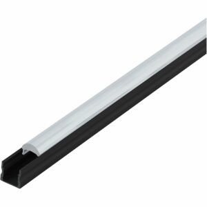 Eglo Alu LED-Aufbauprofil Schwarz mit Linse Diffuser Transp. Profil 3 L: 1000 mm