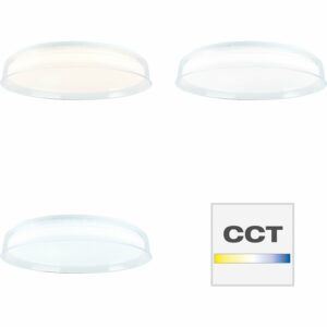 Smarte LED-Deckenleuchte Leanna Weiß/Transparent Ø 41 cm