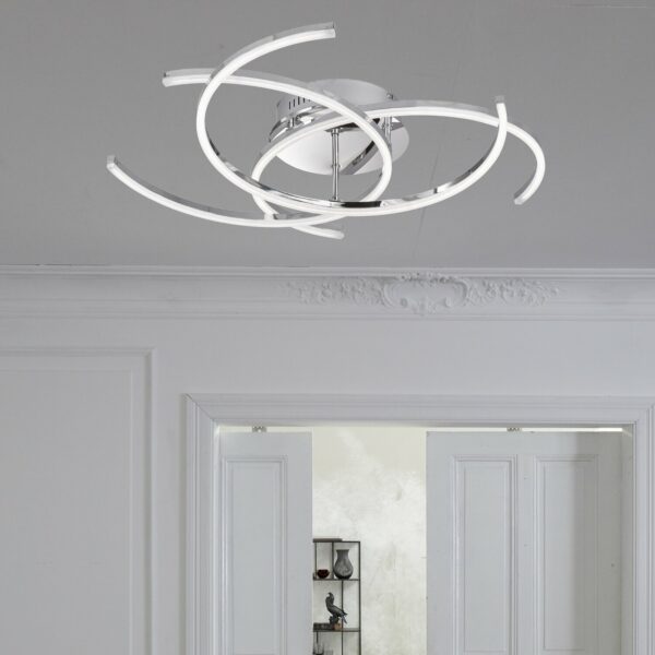 Fischer & Honsel LED-Deckenleuchte Visby Chromfarben
