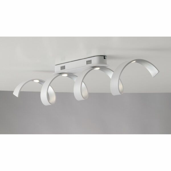 Luce Design LED-Deckenleuchte Helix Weiß-Silber 35 x 80 x 13