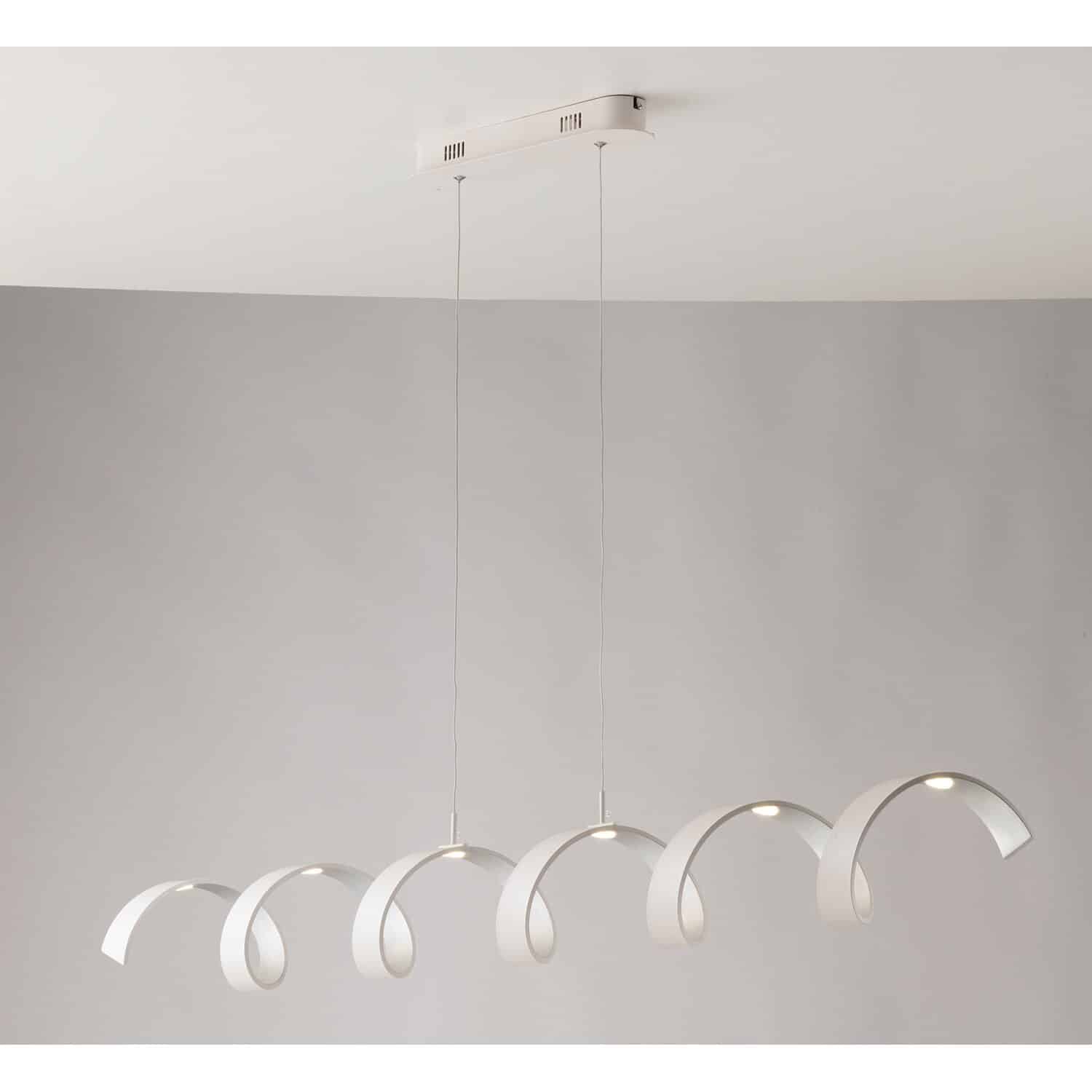 Luce Design LED-Pendelleuchte Helix Weiß-Silber 125 x 120 x 13