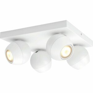 Philips Hue Spot 4-flg. White Ambiance Buckram Weiß 4 x 250 lm inkl. Dimmer